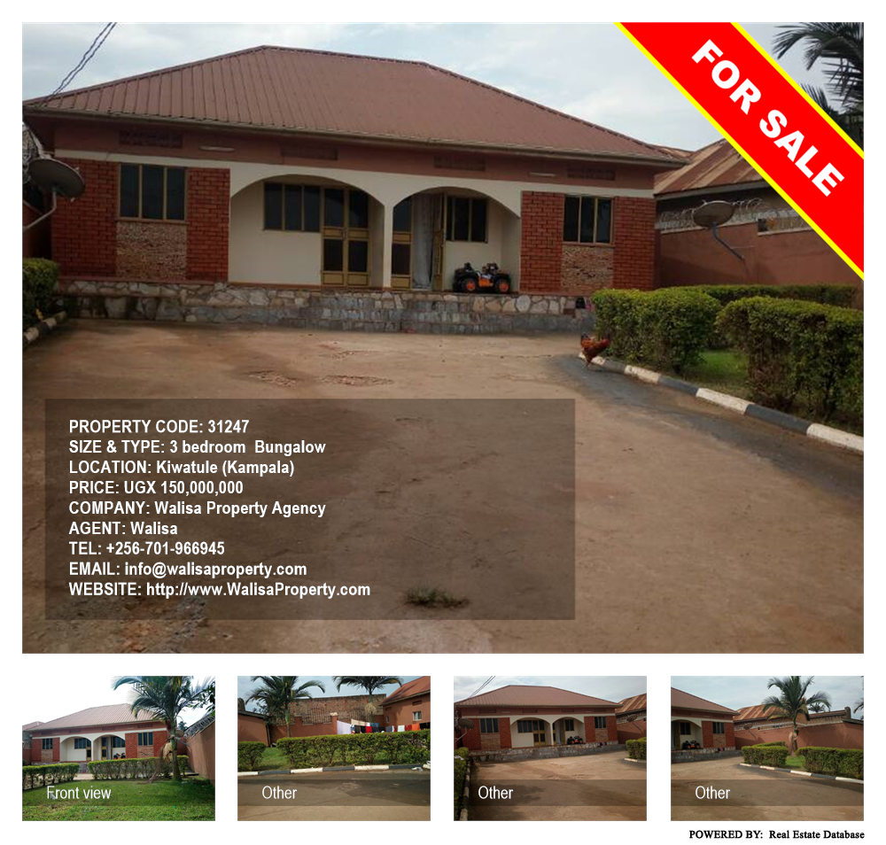 3 bedroom Bungalow  for sale in Kiwaatule Kampala Uganda, code: 31247