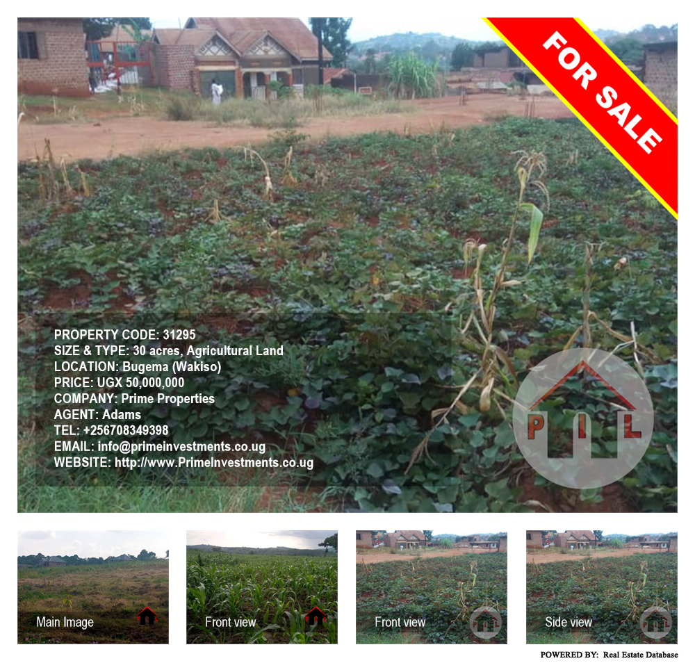 Agricultural Land  for sale in Bugema Wakiso Uganda, code: 31295