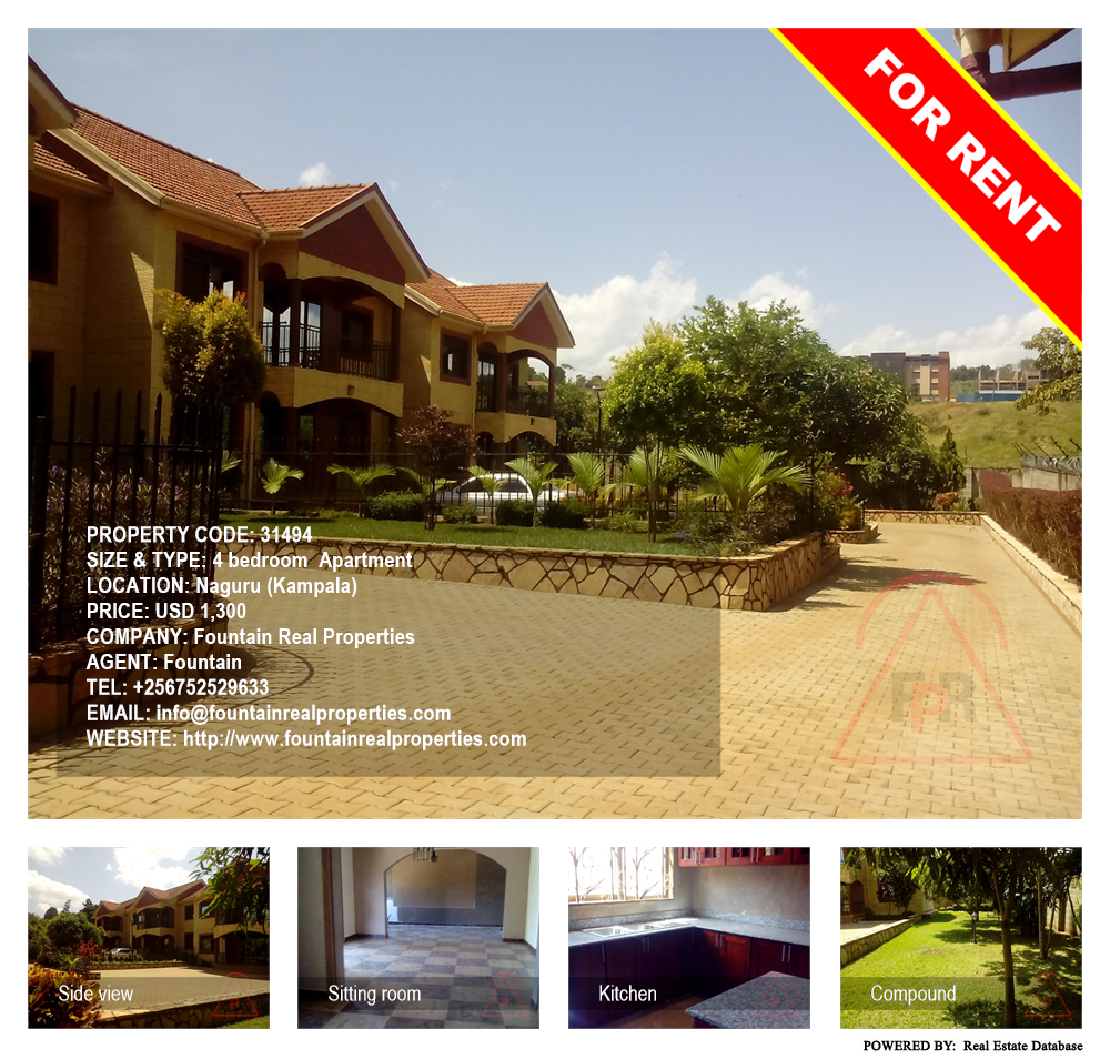 4 bedroom Apartment  for rent in Naguru Kampala Uganda, code: 31494