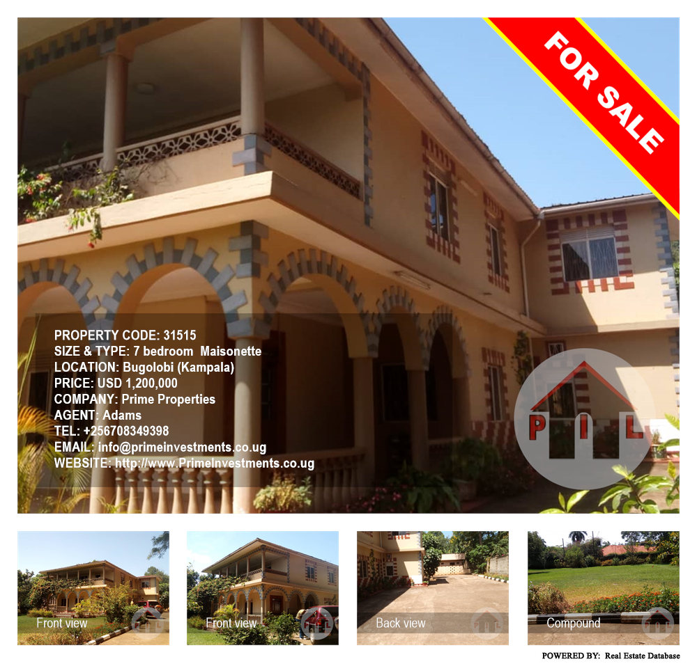 7 bedroom Maisonette  for sale in Bugoloobi Kampala Uganda, code: 31515