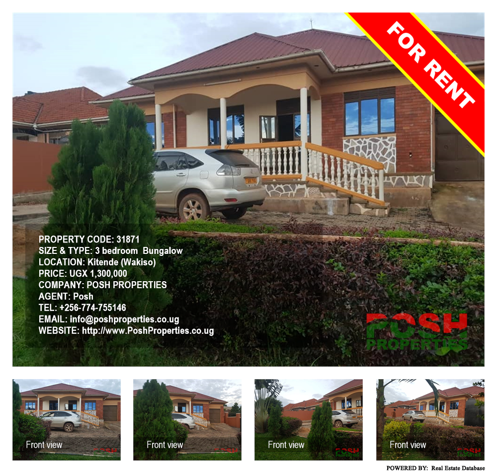 3 bedroom Bungalow  for rent in Kitende Wakiso Uganda, code: 31871