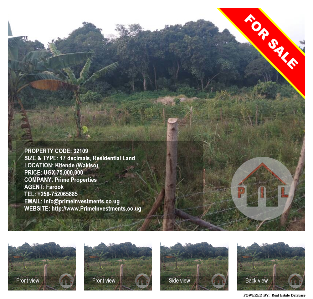 Residential Land  for sale in Kitende Wakiso Uganda, code: 32109