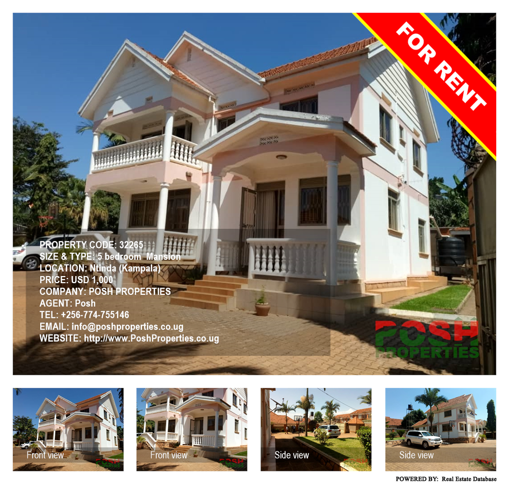 5 bedroom Mansion  for rent in Ntinda Kampala Uganda, code: 32265