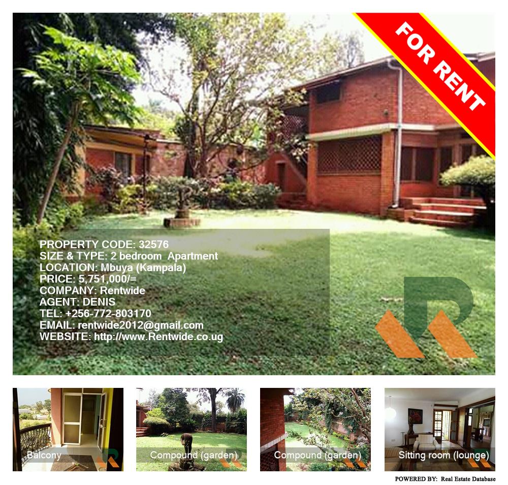 2 bedroom Apartment  for rent in Mbuya Kampala Uganda, code: 32576