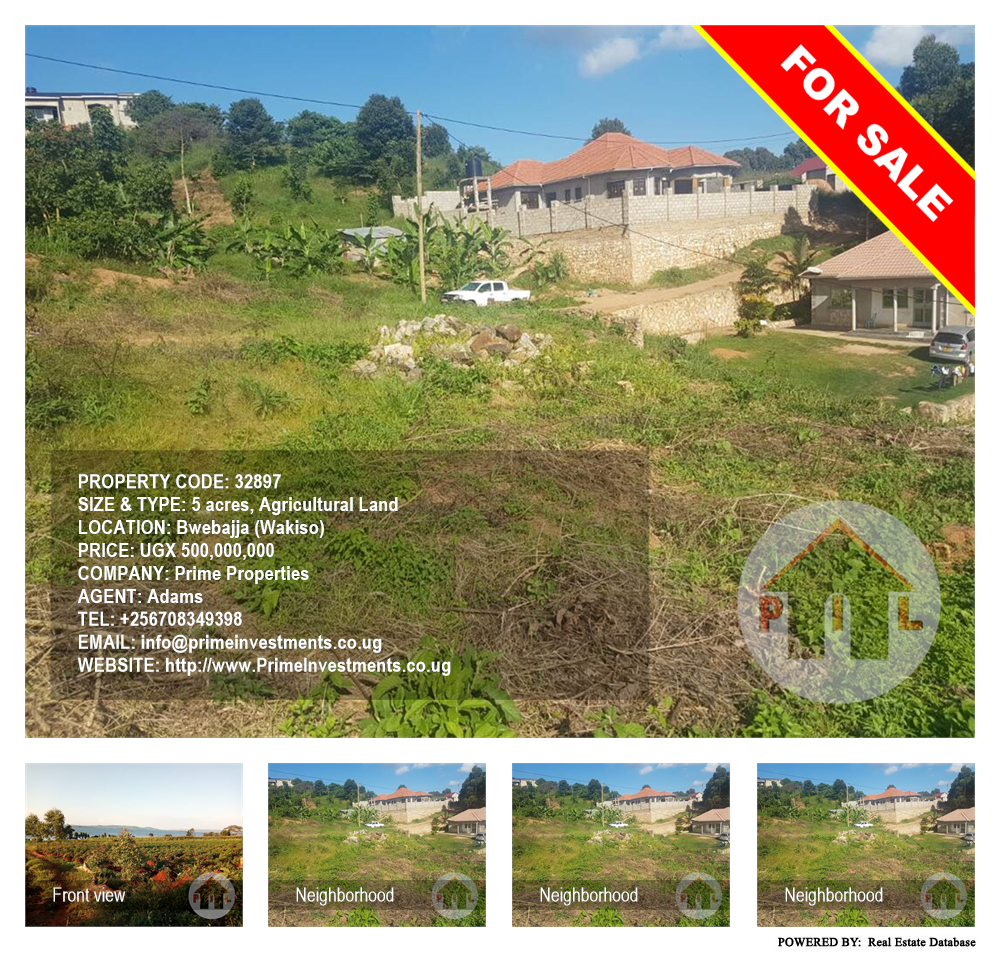 Agricultural Land  for sale in Bwebajja Wakiso Uganda, code: 32897