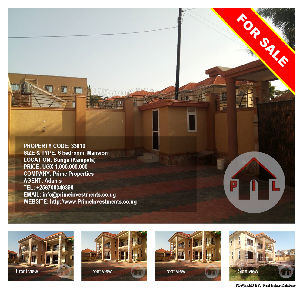6 bedroom Mansion  for sale in Bbunga Kampala Uganda, code: 33610