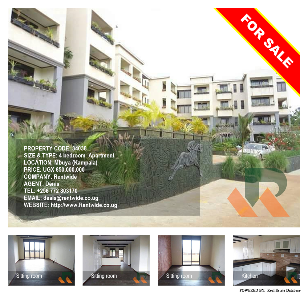 4 bedroom Apartment  for sale in Mbuya Kampala Uganda, code: 34038