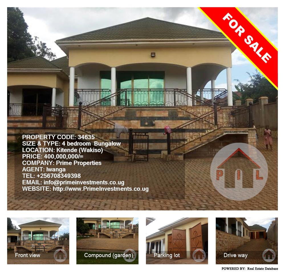 4 bedroom Bungalow  for sale in Kitende Wakiso Uganda, code: 34635