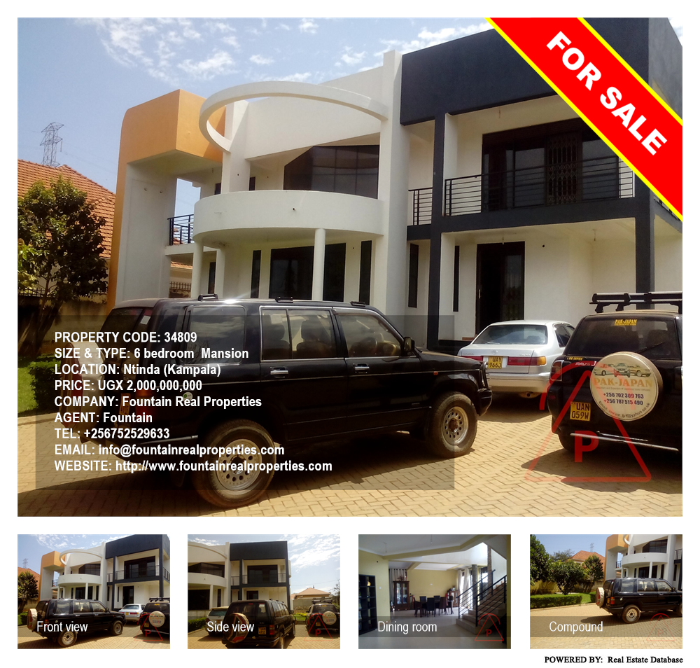6 bedroom Mansion  for sale in Ntinda Kampala Uganda, code: 34809