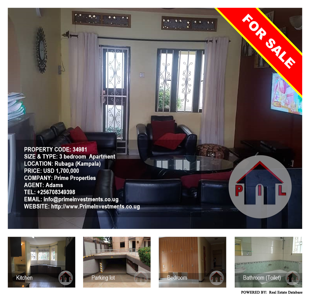 3 bedroom Apartment  for sale in Rubaga Kampala Uganda, code: 34981