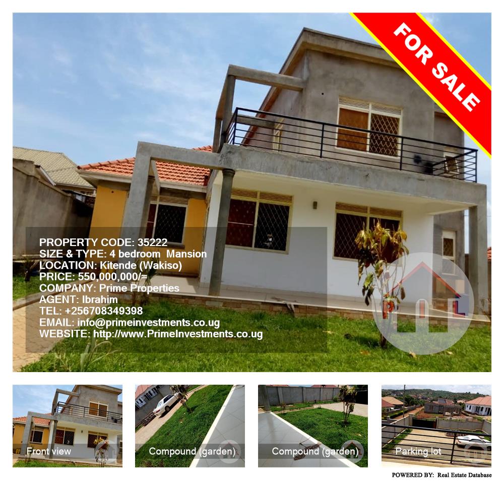 4 bedroom Mansion  for sale in Kitende Wakiso Uganda, code: 35222