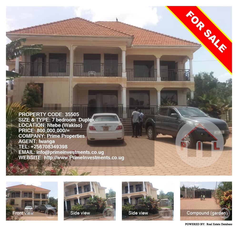 7 bedroom Duplex  for sale in Ntebe Wakiso Uganda, code: 35505