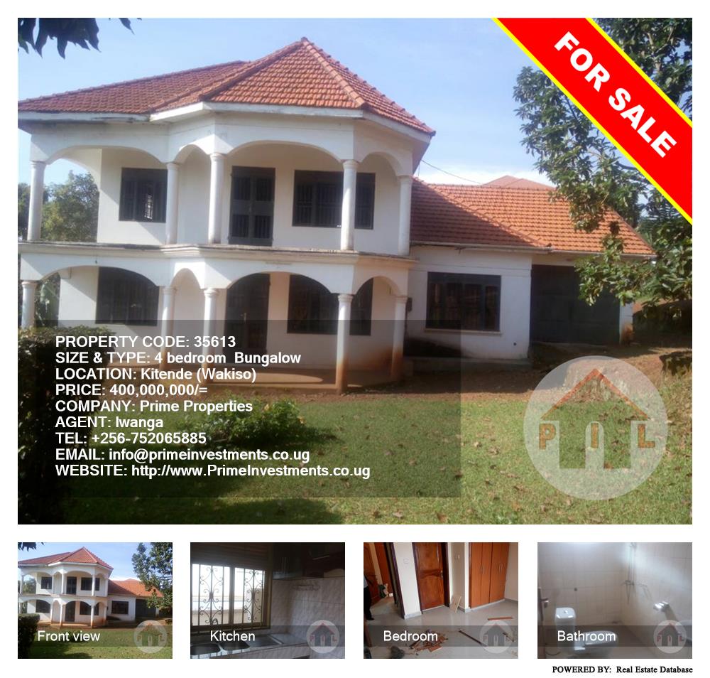 4 bedroom Bungalow  for sale in Kitende Wakiso Uganda, code: 35613