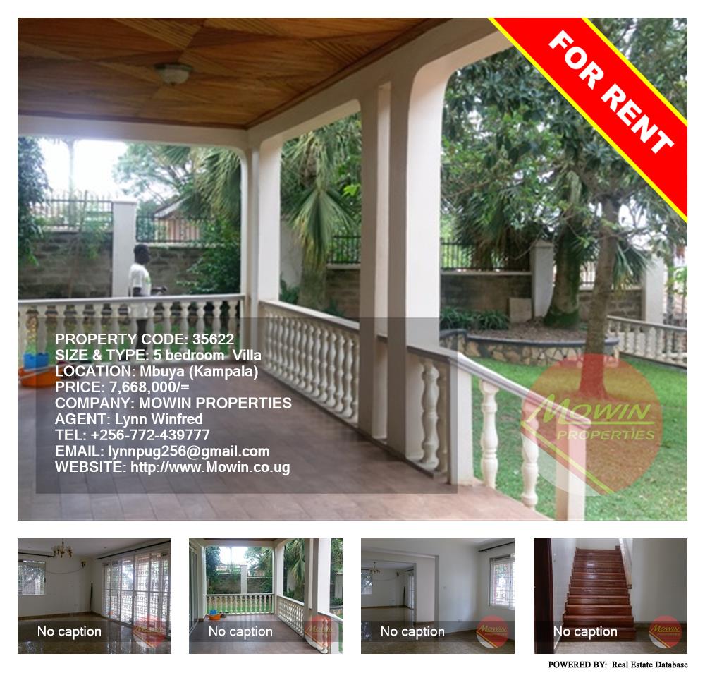5 bedroom Villa  for rent in Mbuya Kampala Uganda, code: 35622
