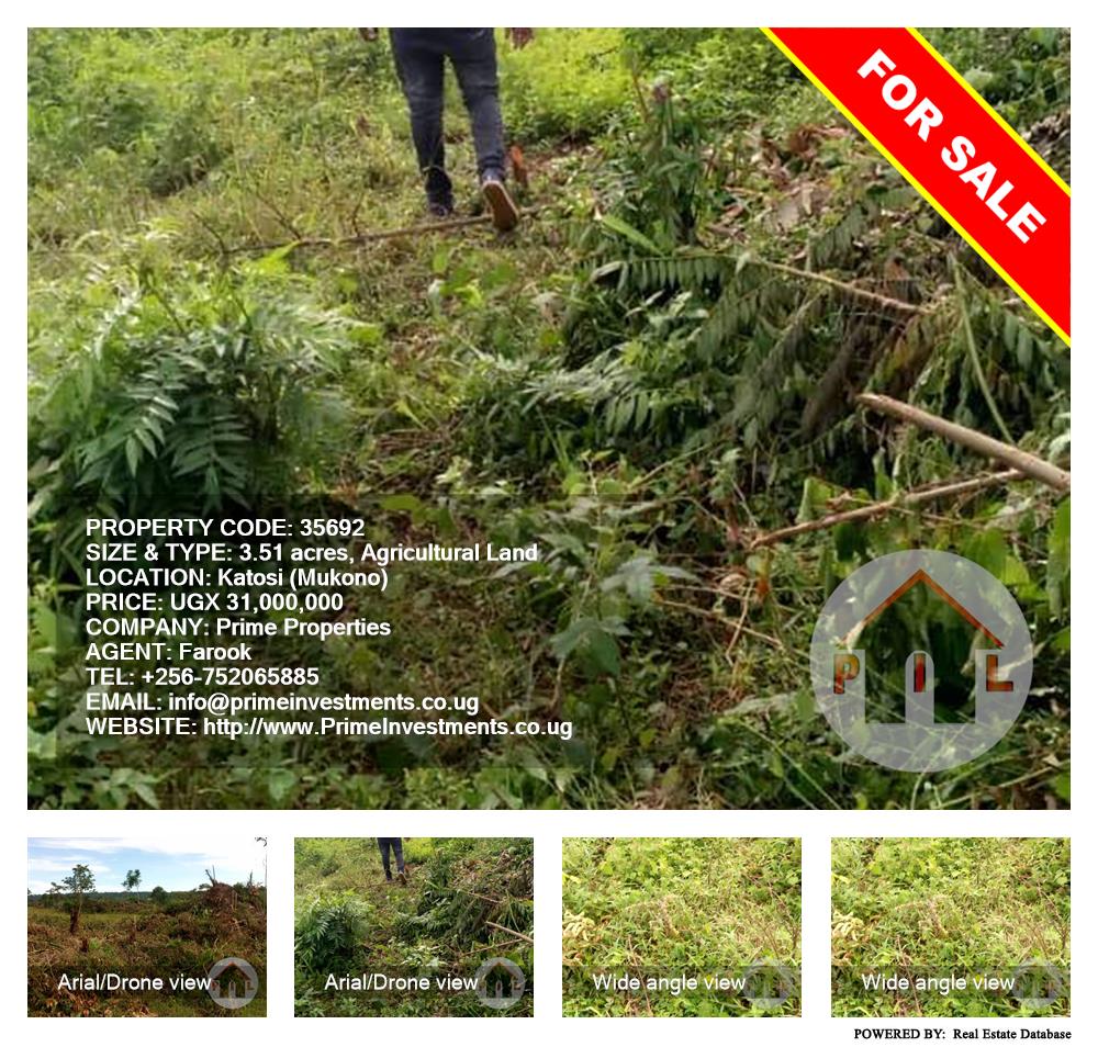 Agricultural Land  for sale in Katosi Mukono Uganda, code: 35692