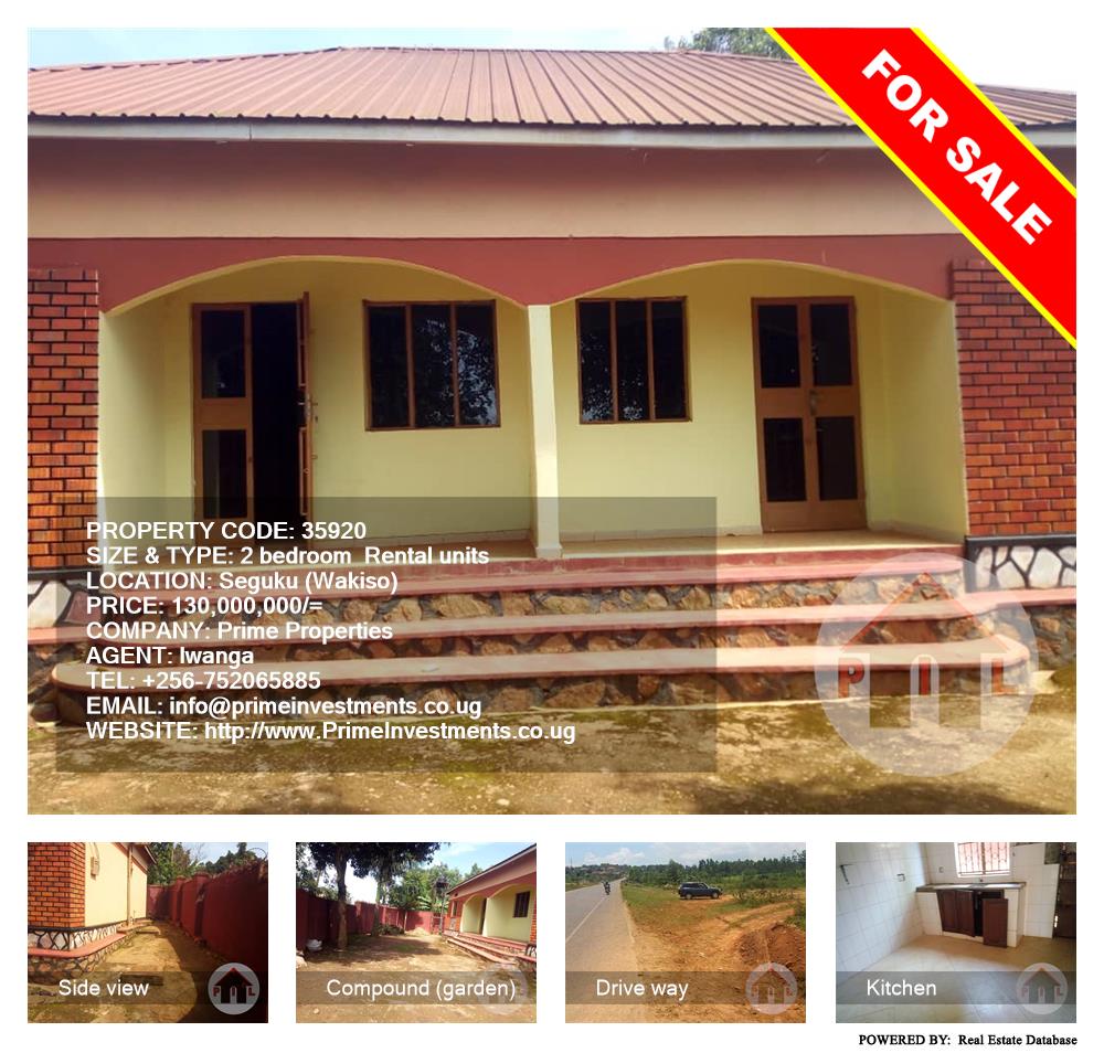 2 bedroom Rental units  for sale in Seguku Wakiso Uganda, code: 35920