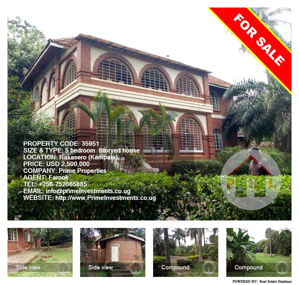5 bedroom Storeyed house  for sale in Nakasero Kampala Uganda, code: 35951