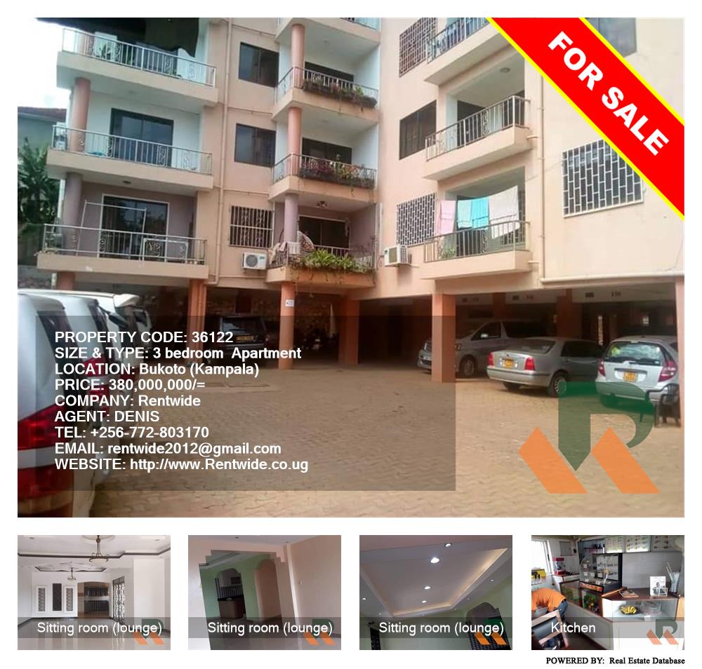 3 bedroom Apartment  for sale in Bukoto Kampala Uganda, code: 36122