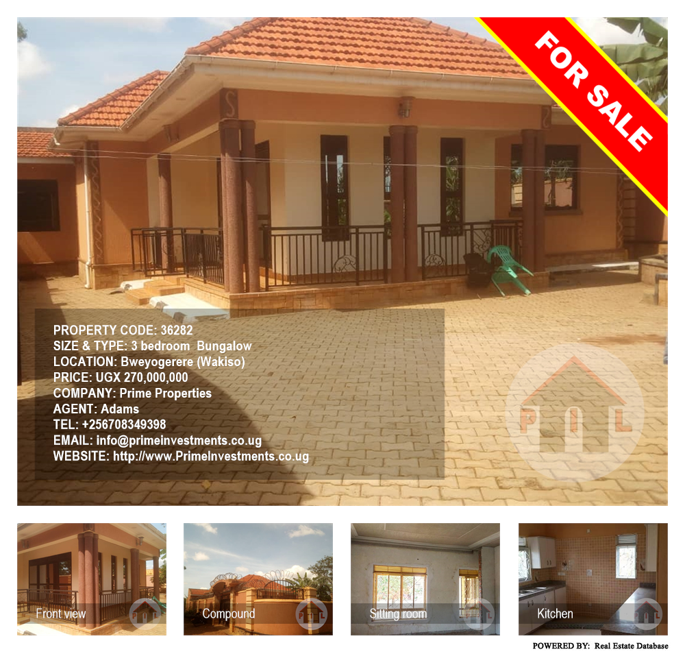 3 bedroom Bungalow  for sale in Bweyogerere Wakiso Uganda, code: 36282