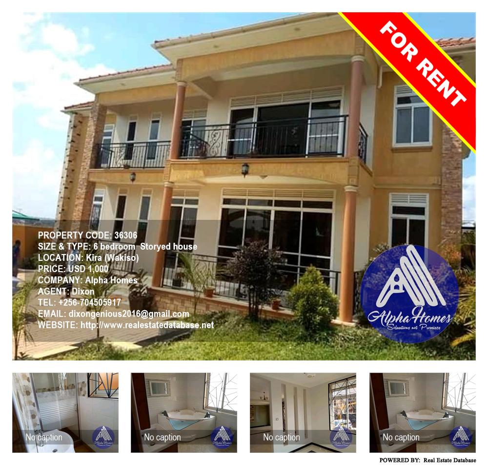 6 bedroom Storeyed house  for rent in Kira Wakiso Uganda, code: 36306