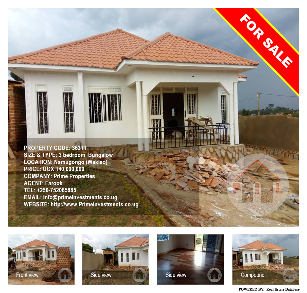 3 bedroom Bungalow  for sale in Namugongo Wakiso Uganda, code: 36311