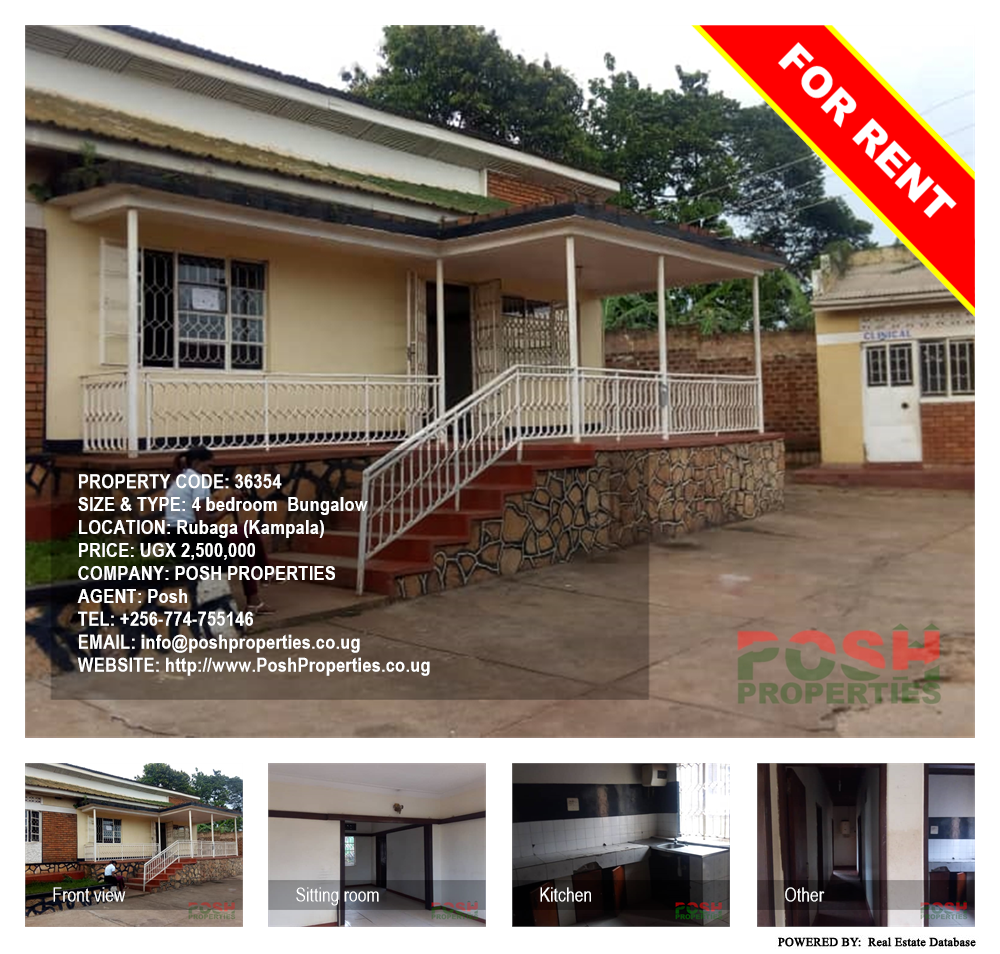 4 bedroom Bungalow  for rent in Rubaga Kampala Uganda, code: 36354