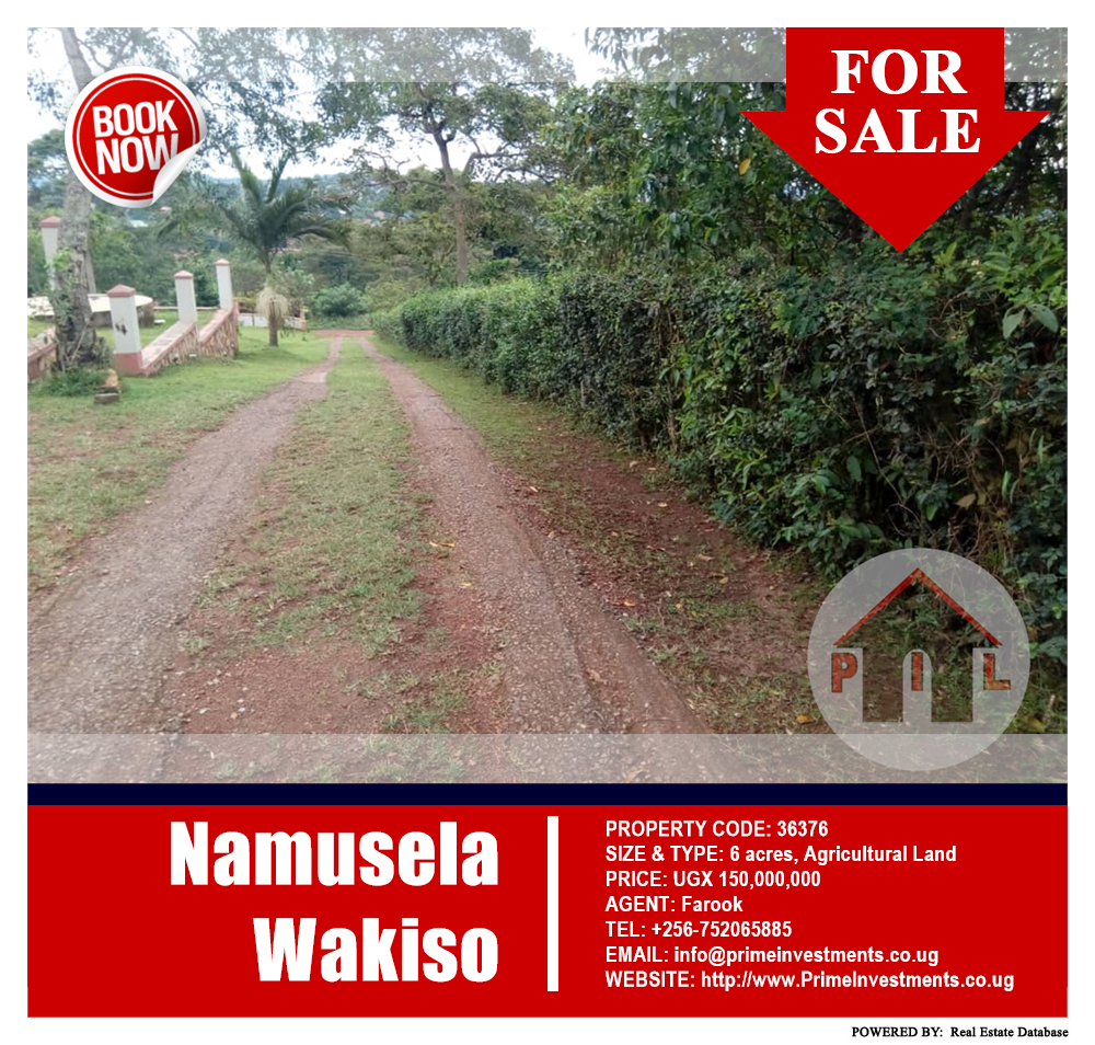 Agricultural Land  for sale in Namusela Wakiso Uganda, code: 36376