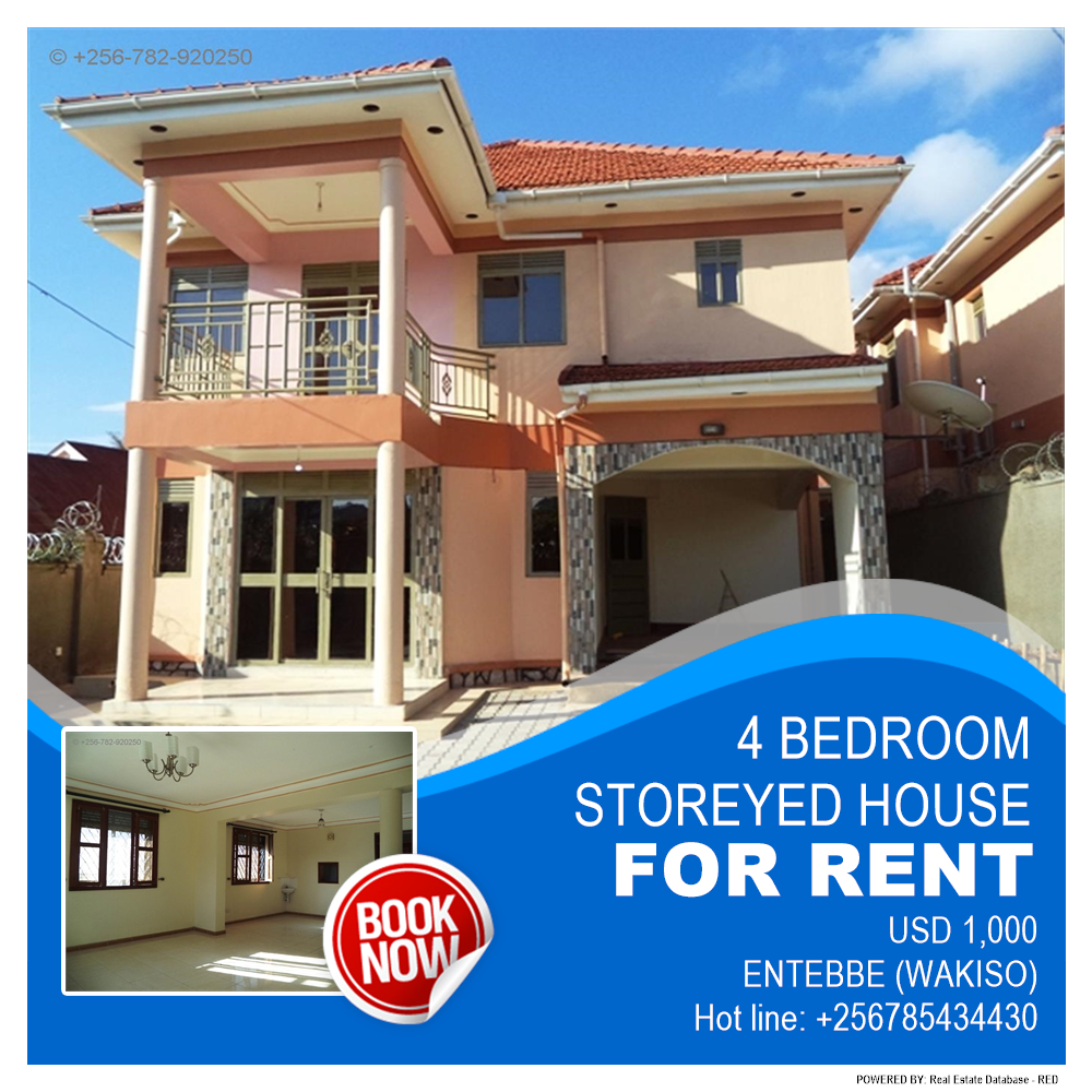 4 bedroom Storeyed house  for rent in Entebbe Wakiso Uganda, code: 3638