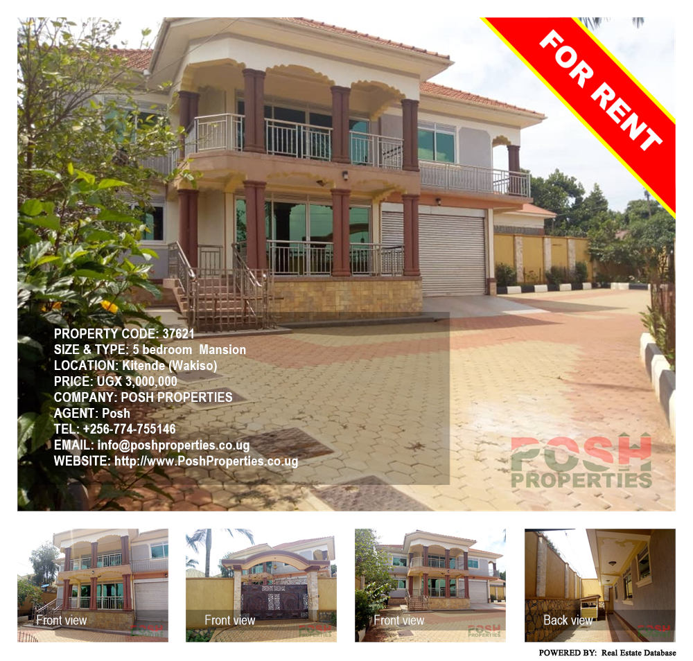 5 bedroom Mansion  for rent in Kitende Wakiso Uganda, code: 37621