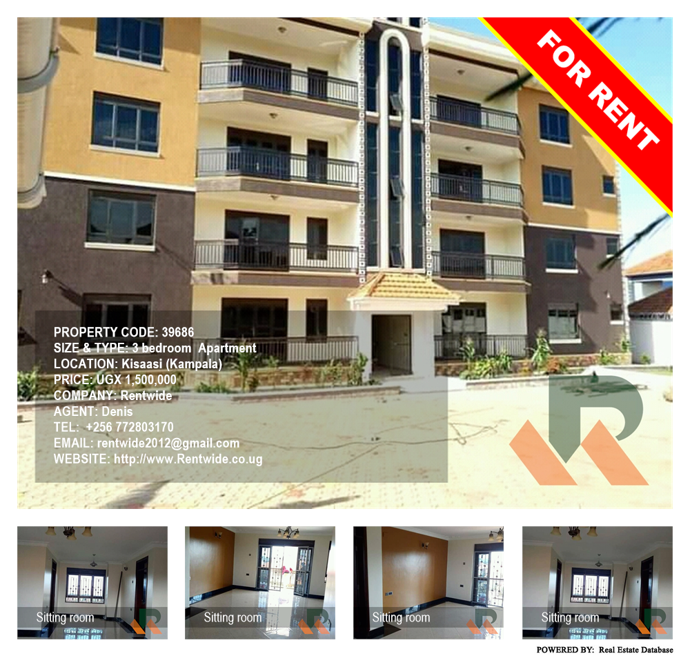 3 bedroom Apartment  for rent in Kisaasi Kampala Uganda, code: 39686