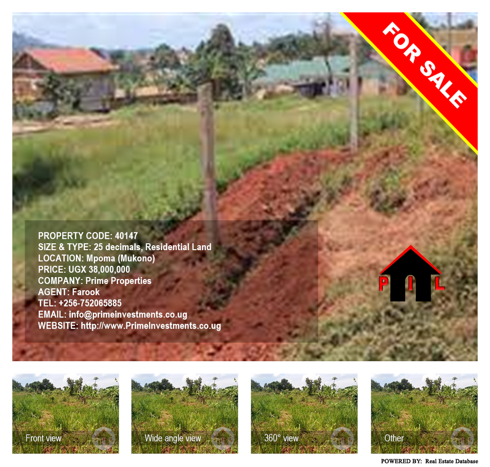 Residential Land  for sale in Mpoma Mukono Uganda, code: 40147