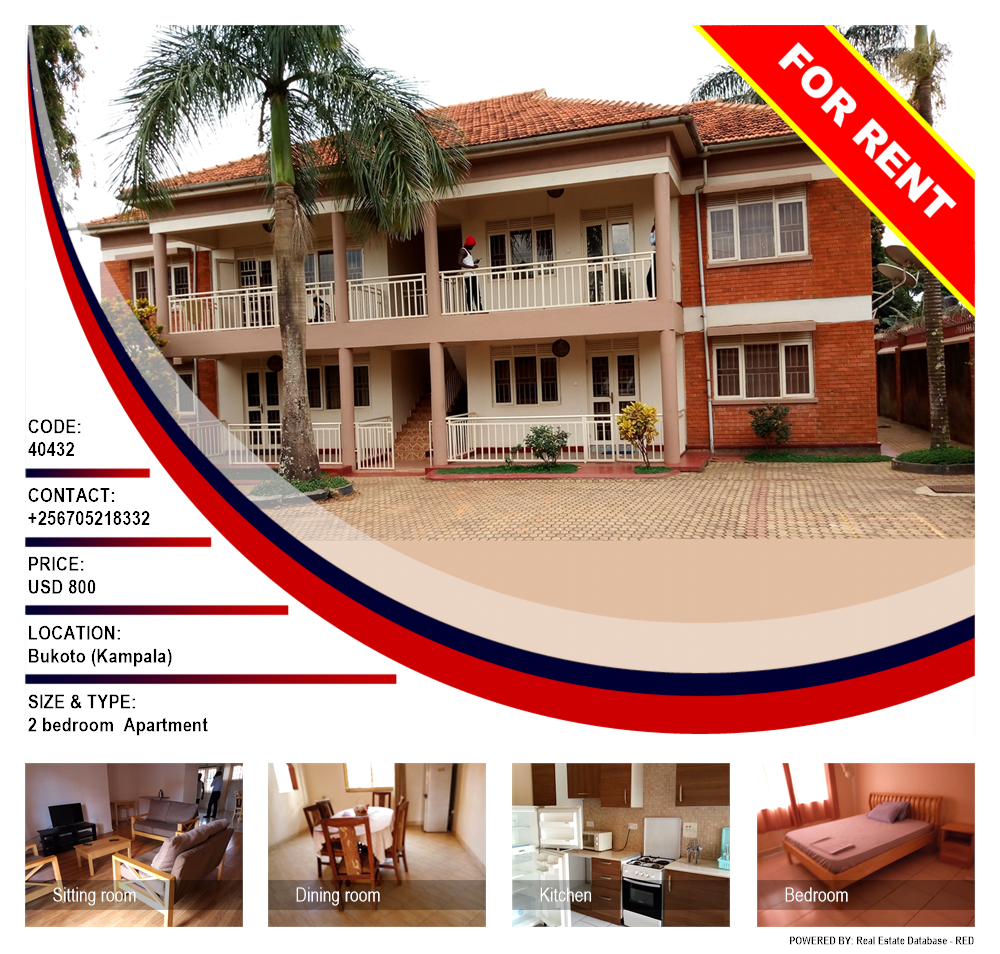 2 bedroom Apartment  for rent in Bukoto Kampala Uganda, code: 40432