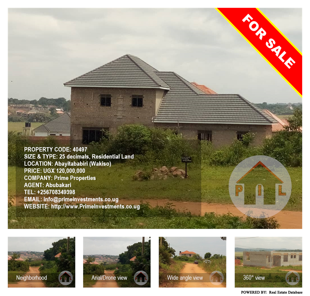 Residential Land  for sale in AbayitaAbabiri Wakiso Uganda, code: 40497