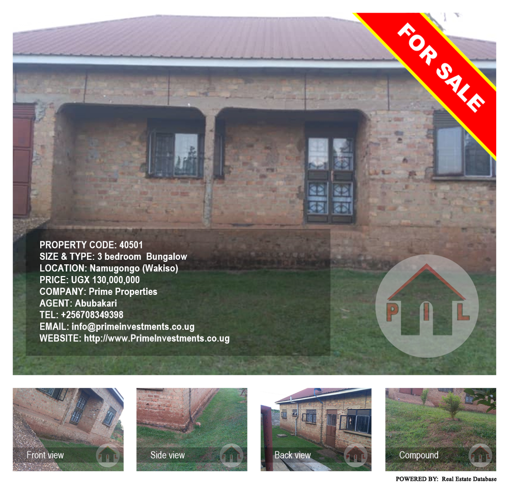 3 bedroom Bungalow  for sale in Namugongo Wakiso Uganda, code: 40501