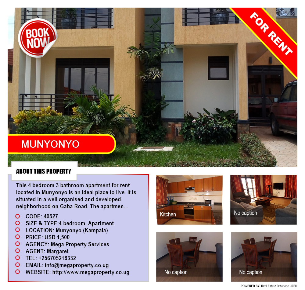 4 bedroom Apartment  for rent in Munyonyo Kampala Uganda, code: 40527