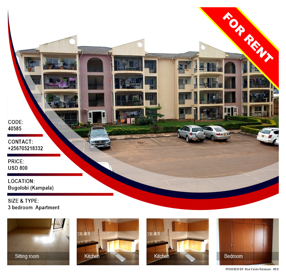 3 bedroom Apartment  for rent in Bugoloobi Kampala Uganda, code: 40585