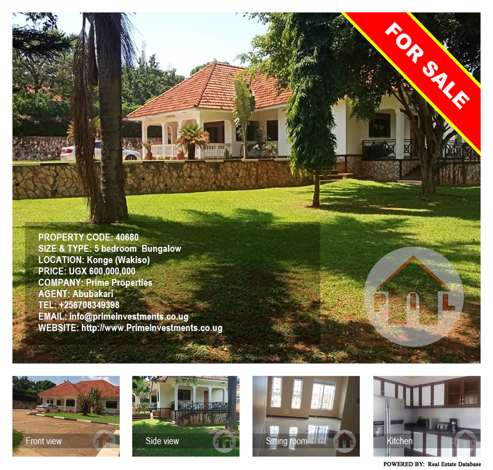 5 bedroom Bungalow  for sale in Konge Wakiso Uganda, code: 40680