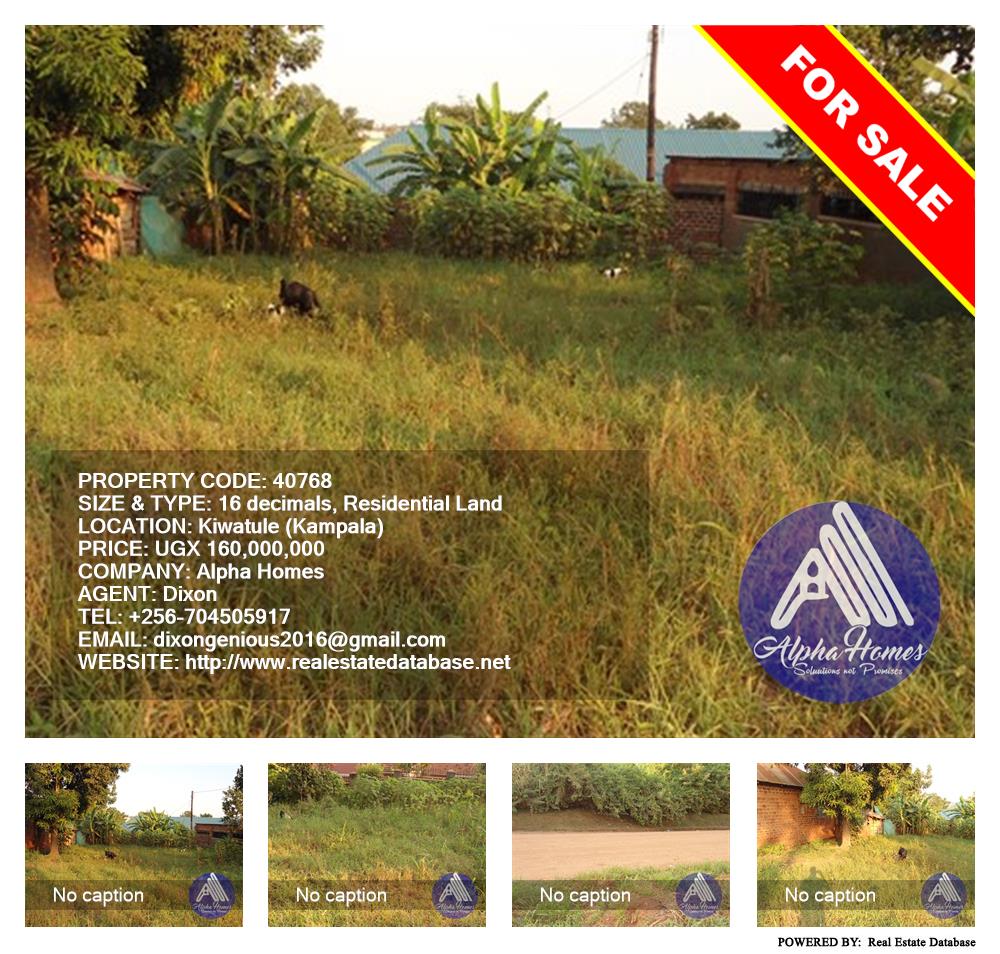 Residential Land  for sale in Kiwaatule Kampala Uganda, code: 40768