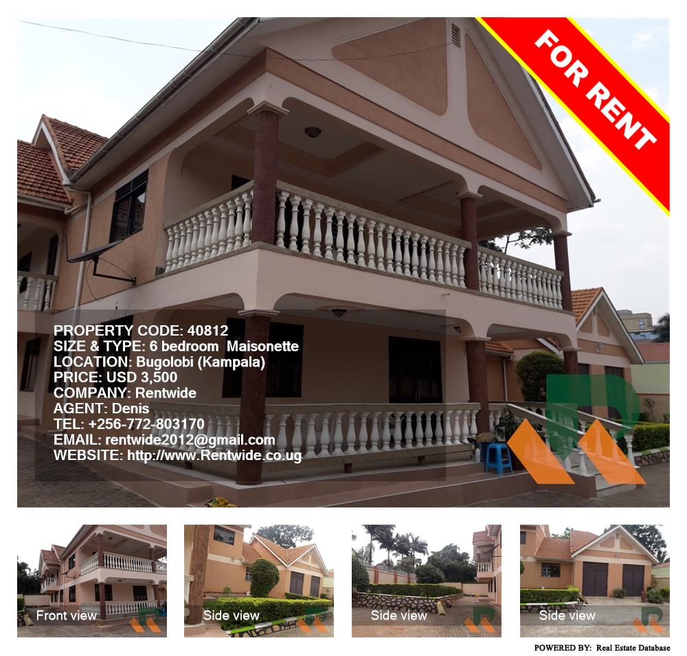 6 bedroom Maisonette  for rent in Bugoloobi Kampala Uganda, code: 40812