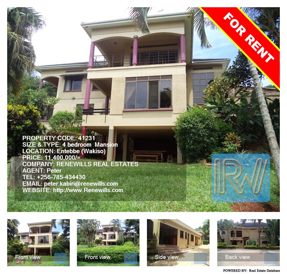 4 bedroom Mansion  for rent in Entebbe Wakiso Uganda, code: 41231