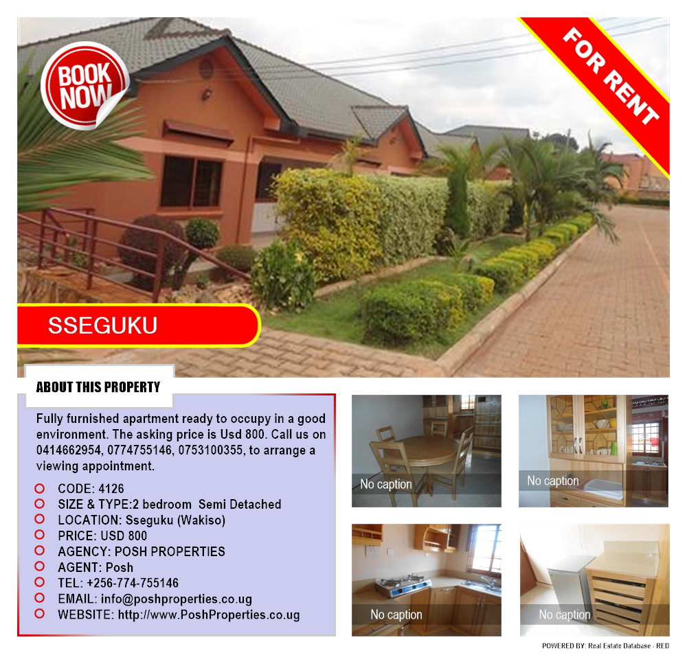 2 bedroom Semi Detached  for rent in Seguku Wakiso Uganda, code: 4126
