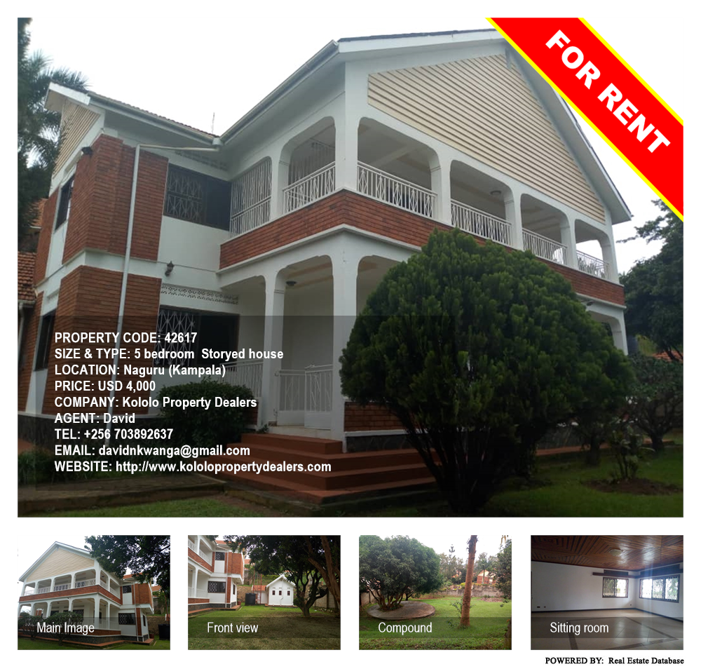 5 bedroom Storeyed house  for rent in Naguru Kampala Uganda, code: 42617