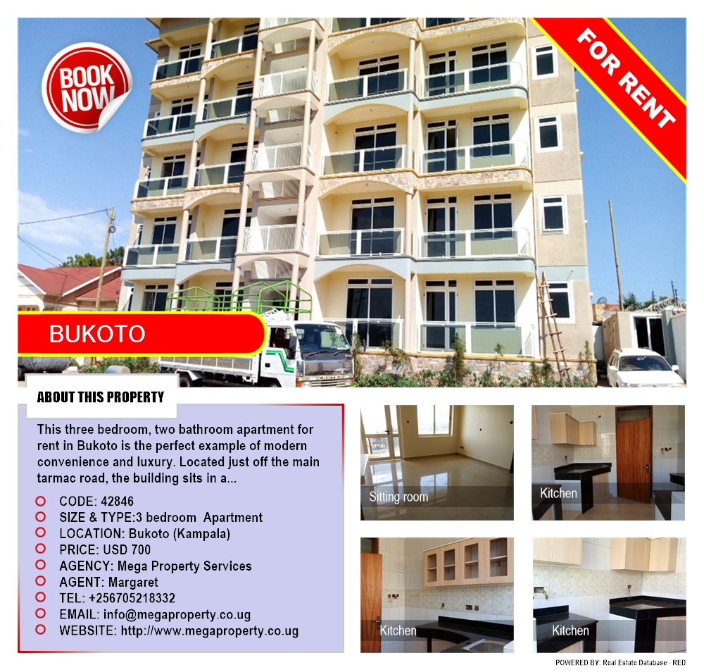 3 bedroom Apartment  for rent in Bukoto Kampala Uganda, code: 42846