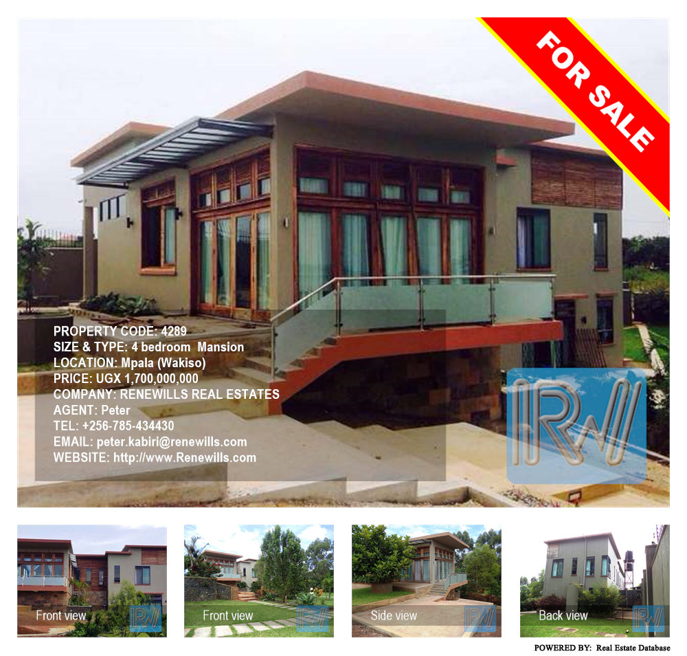 4 bedroom Mansion  for sale in Mpala Wakiso Uganda, code: 4289
