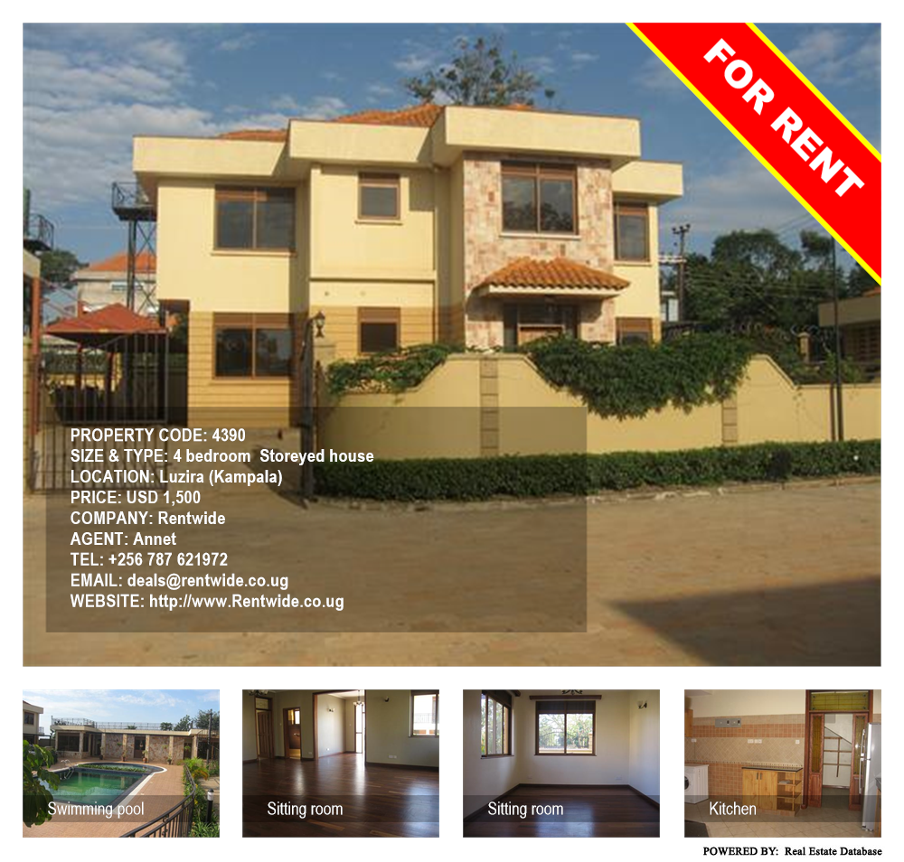 4 bedroom Storeyed house  for rent in Luzira Kampala Uganda, code: 4390