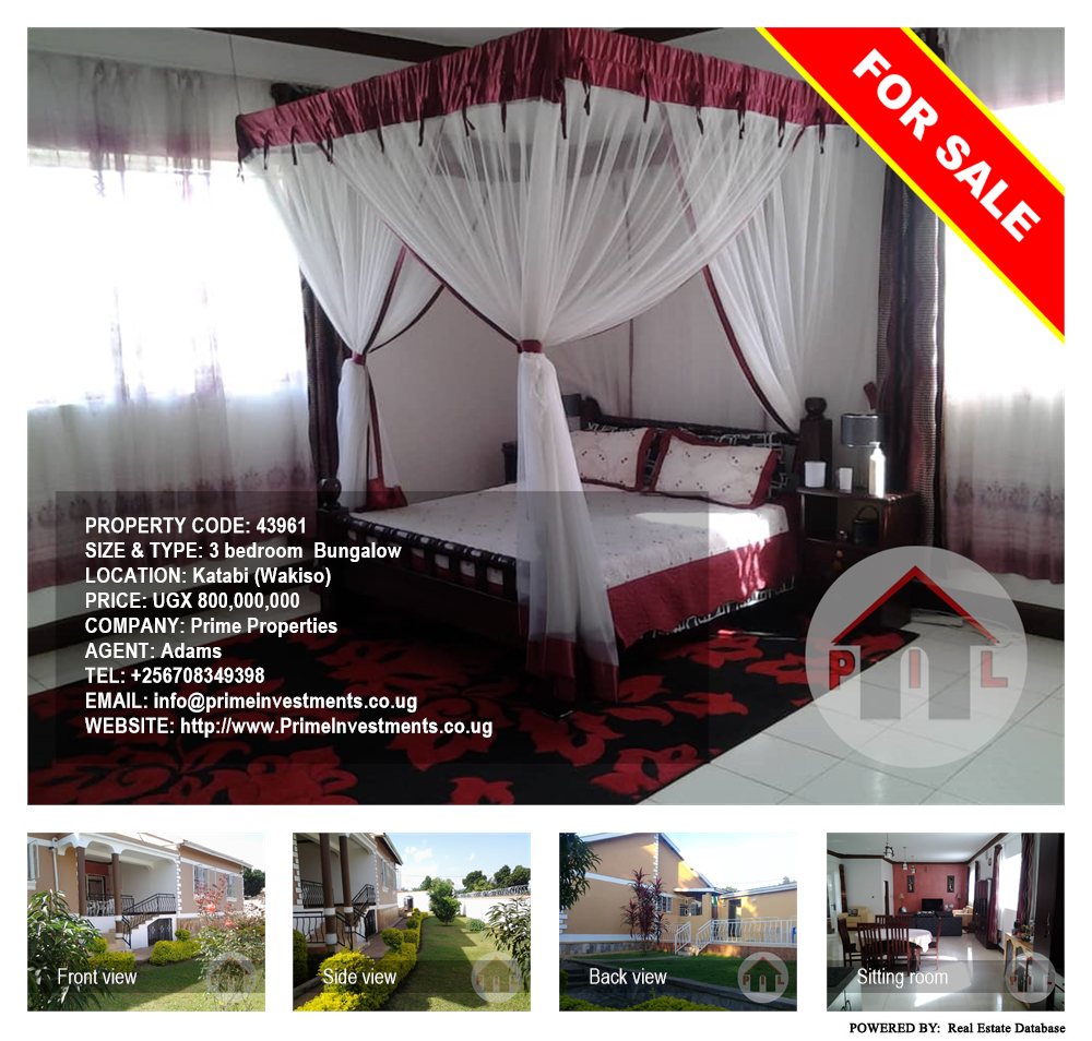 3 bedroom Bungalow  for sale in Katabi Wakiso Uganda, code: 43961