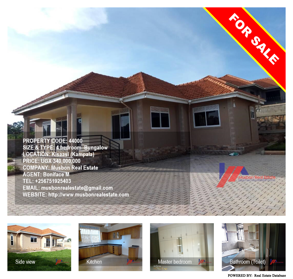 4 bedroom Bungalow  for sale in Kisaasi Kampala Uganda, code: 44000