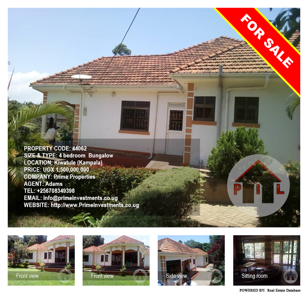 4 bedroom Bungalow  for sale in Kiwaatule Kampala Uganda, code: 44062