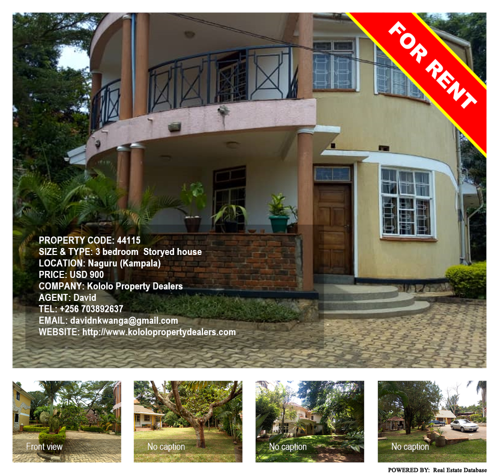 3 bedroom Storeyed house  for rent in Naguru Kampala Uganda, code: 44115