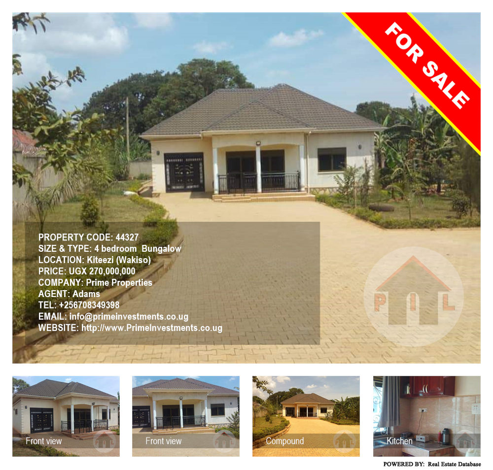4 bedroom Bungalow  for sale in Kiteezi Wakiso Uganda, code: 44327